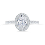 Stunning 1.5 CT Oval Moissanite Engagement Ring with Pave & Halo Design 1