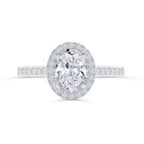 Stunning 1.5 CT Oval Moissanite Engagement Ring with Pave & Halo Design 1