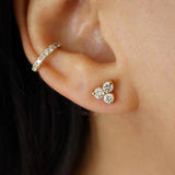 Classic 0.40 TCW Round Cut Moissanite Stud Earrings in Gold 4