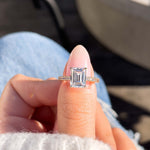 Stunning 3 CT Emerald Moissanite Engagement Ring Pave Design 6