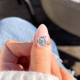 Stunning 3 CT Emerald Moissanite Engagement Ring Pave Design 6
