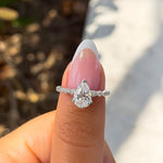 Stunning 1.5 CT Pear Moissanite Engagement Ring Pave Design 4