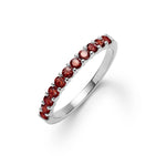 1.38 TCW Round Garnet Lab Made Diamond- January Birthstone Wedding Band 7