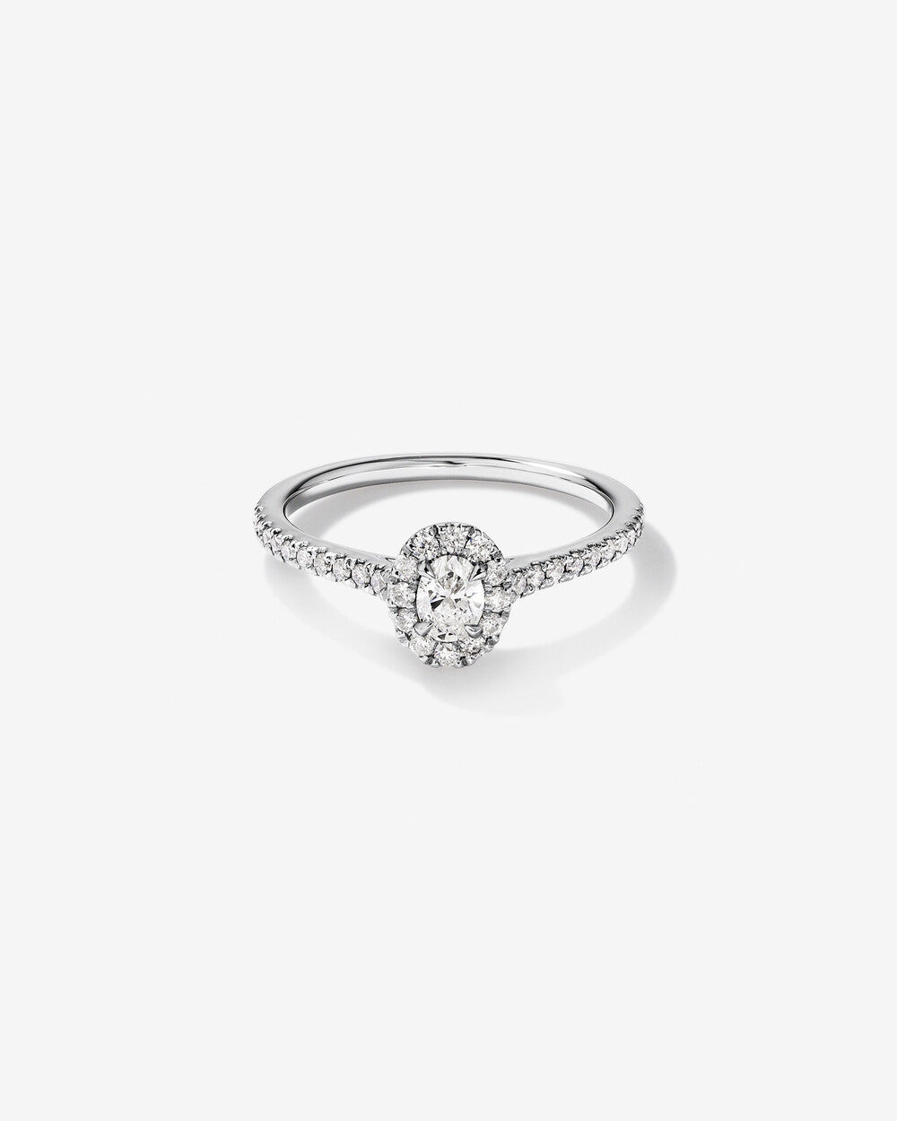Stunning 0.5 CT Oval Moissanite Stone Engagement Ring with Pave and Halo Design 1