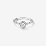 Stunning 0.5 CT Oval Moissanite Stone Engagement Ring with Pave and Halo Design 1