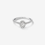 Stunning 0.5 CT Oval Moissanite Stone Engagement Ring with Pave and Halo Design 1