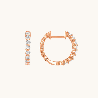 0.40 TCW Round Cut Moissanite Mini Hoops Earrings in Gold 3
