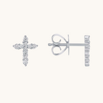 0.50 TCW Round Cut Moissanite Cross Stud Earrings in Gold 3