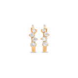 0.50 TCW Round Cut Moissanite Cluster Huggies Earrings in Gold 4