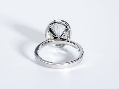 Classic 3.0 CT Oval Moissanite Engagement Ring with Bezel Design 3