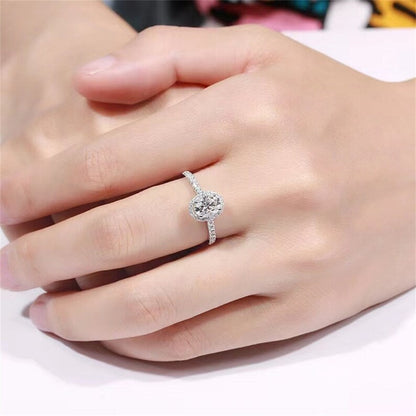 Stunning 1.0 CT Oval Cut Moissanite Engagement Ring with Halo & Pave Design 4