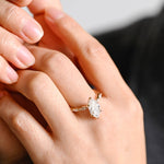 Stunning 1.0 - 2.0 CT Marquise Moissanite Engagement Ring with Pave & Hidden Halo Design 6