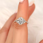 Stunning 2.5 CT Oval Moissanite Engagement Ring with Three Stone Design 8