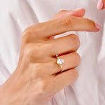 Stunning 1.50 CT Oval Moissanite Engagement Ring with Cluster Design 7
