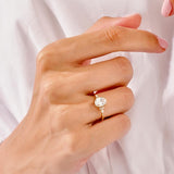 Stunning 1.50 CT Oval Moissanite Engagement Ring with Cluster Design 7