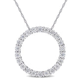 Round Cut Cubic Zirconia in 925 Sterling Silver Necklace 12