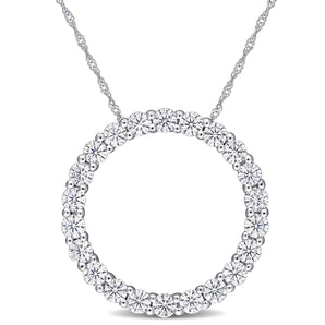 Round Cut Cubic Zirconia in 925 Sterling Silver Necklace