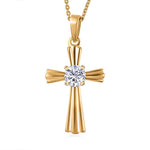 Round Cut Cubic Zirconia in 925 Sterling Silver Necklace 1