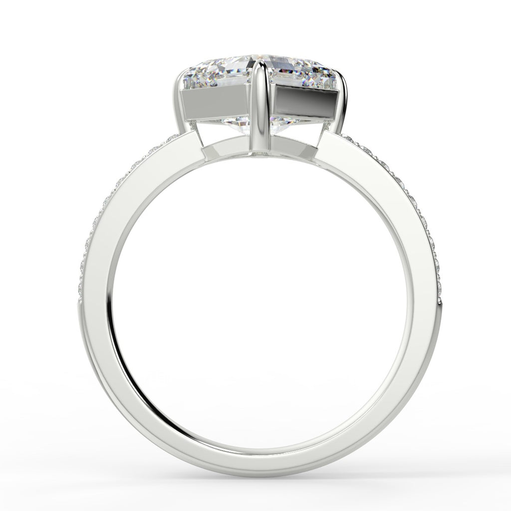 Stunning 2.0 CT Asscher Moissanite Engagement Ring with Pave Design 6