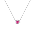 0.7 TCW Round Ruby Lab Made Diamond- July Birthstone Mini Necklace 5