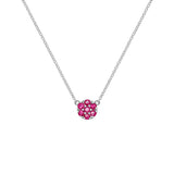 0.7 TCW Round Ruby Lab Made Diamond- July Birthstone Mini Necklace 5