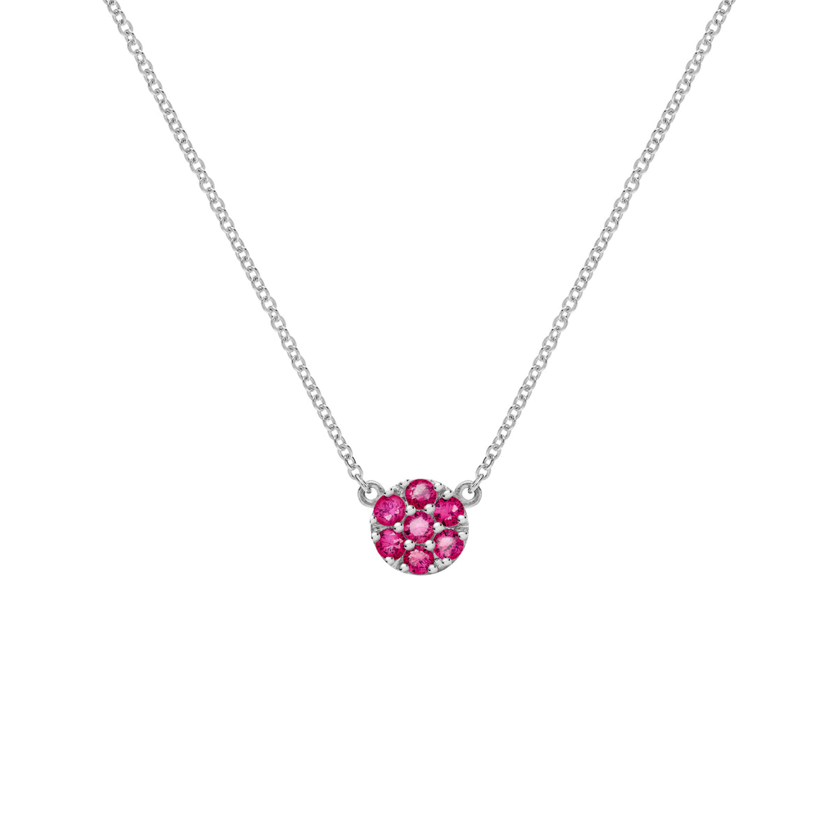 0.7 TCW Round Ruby Lab Made Diamond- July Birthstone Mini Necklace 5