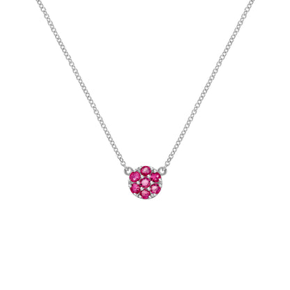 0.7 TCW Round Ruby Lab Made Diamond- July Birthstone Mini Necklace 5