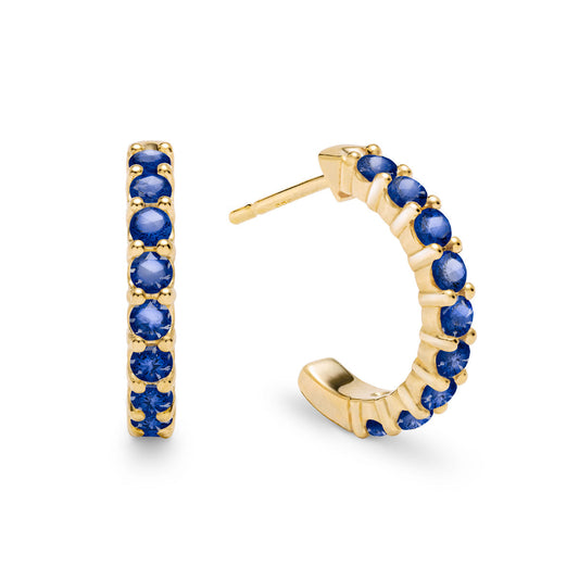 1.08 TCW Round Sapphire Lab Made Diamond- September Birthstone Earrings 1