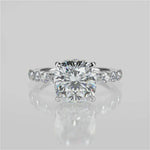 Stunning 1.0 CT Cushion Moissanite Engagement Ring with Hidden Halo & Pave Design 1