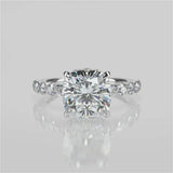 Stunning 1.0 CT Cushion Moissanite Engagement Ring with Hidden Halo & Pave Design 1