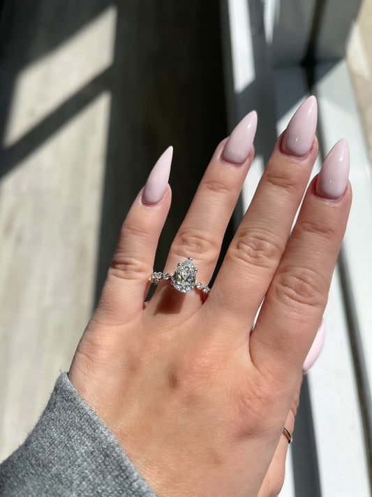 Stunning 2.0 CT Pear Moissanite Engagement Ring with Dainty Pave Design 2