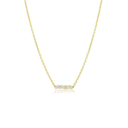 0.10 CT Marquise & Round Moissanite Diamond Cluster Pendant Necklace in Solid Gold 3