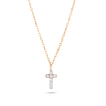 0.30 TCW Round Cut Moissanite Diamond Cross Pendant Necklace in Solid Gold 4