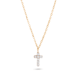 0.30 TCW Round Cut Moissanite Diamond Cross Pendant Necklace in Solid Gold 4