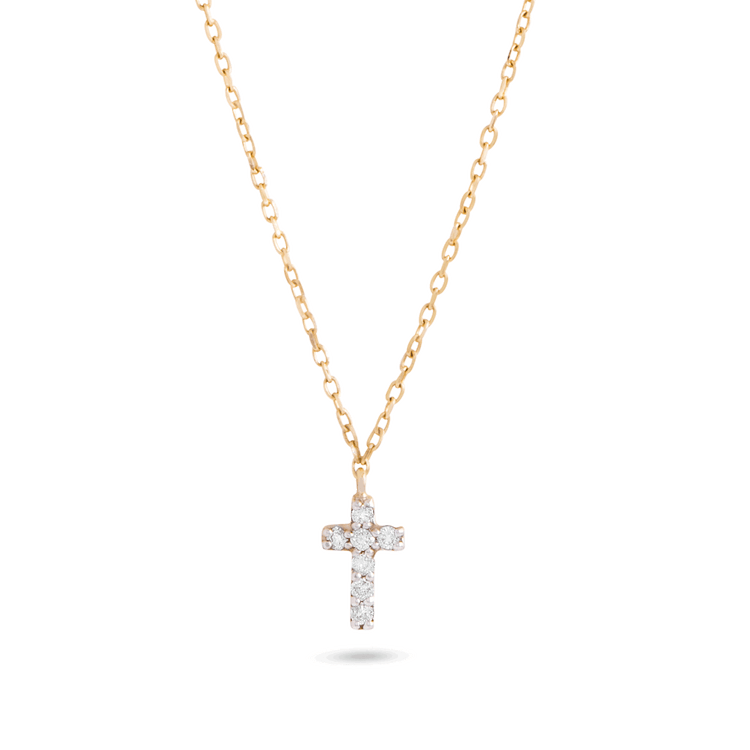 0.30 TCW Round Cut Moissanite Diamond Cross Pendant Necklace in Solid Gold 4