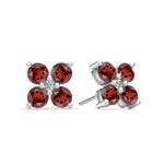 2.5 TCW Round Garnet Lab Made Diamond- January Birthstone Earrings 5