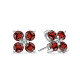 2.5 TCW Round Garnet Lab Made Diamond- January Birthstone Earrings 5