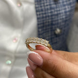 Stunning 0.99 CT Emerald Moissanite Stones Half Eternity Wedding Bands 2
