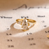 Stunning 3.0 CT Marquise Moissanite Engagement Ring with 3 Stones Design 10