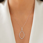 Round Cut Cubic Zirconia in 925 Sterling Silver Necklace 5