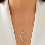 Round Cut Cubic Zirconia in 925 Sterling Silver Necklace 5