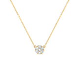 0.84 TCW Round Aquamarine Lab Made Diamond-March Birthstone Necklace 1