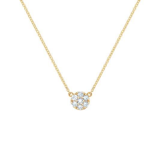 0.84 TCW Round Aquamarine Lab Made Diamond-March Birthstone Necklace 1