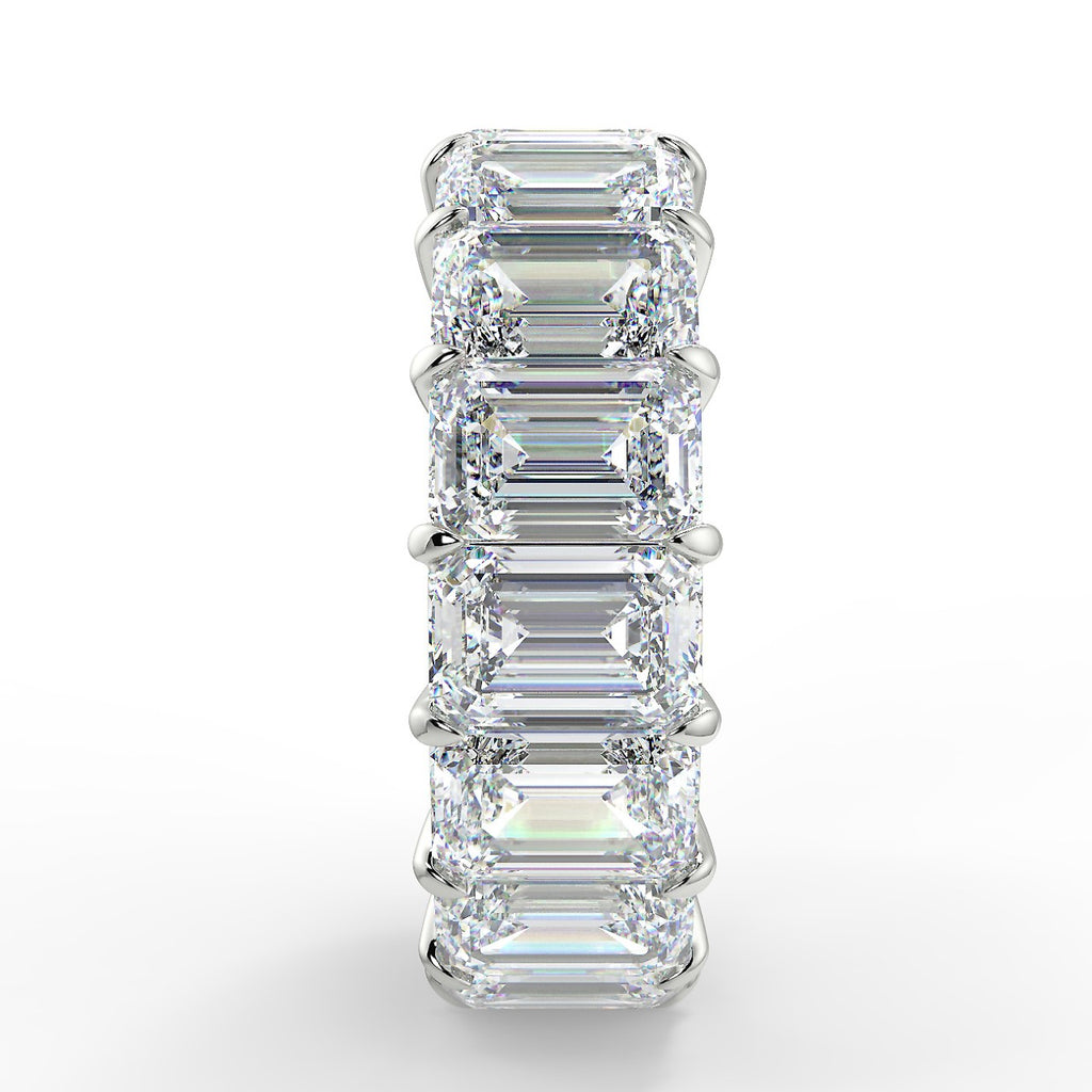 Stunning 2.50 TCW Emerald Moissanite Stones Full Eternity Wedding Bands 7