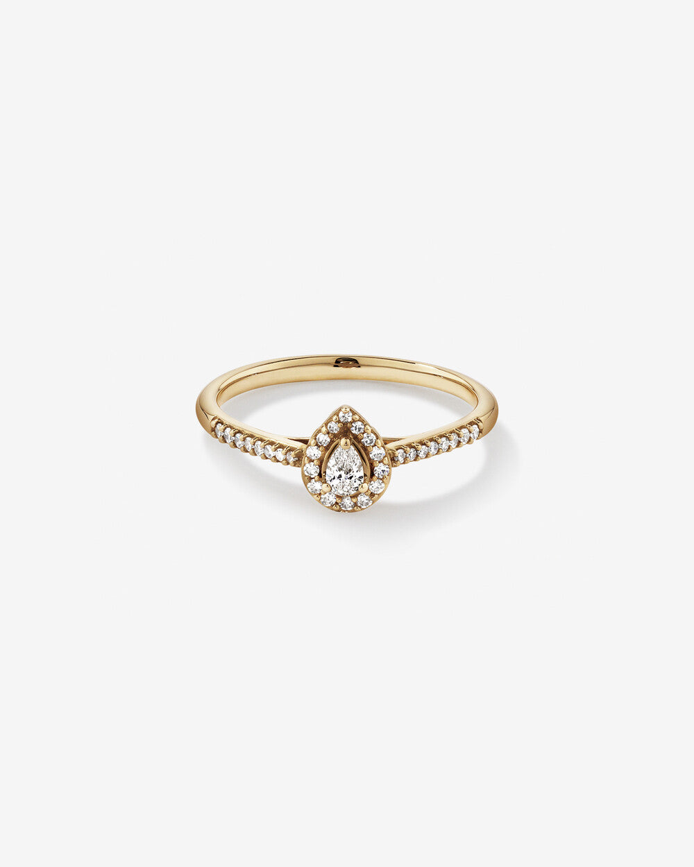 Stunning 0.2 CT Pear Moissanite Engagement Ring with Pave & Halo Design 1