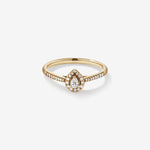 Stunning 0.2 CT Pear Moissanite Engagement Ring with Pave & Halo Design 1