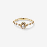 Stunning 0.2 CT Pear Moissanite Engagement Ring with Pave & Halo Design 1