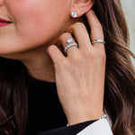 Round Cut Cubic Zirconia in 925 Sterling Silver Earrings 1