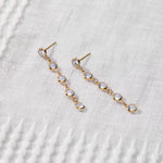 1.25 TCW Round Aquamarine Lab Made Diamond- March Birthstone Dangle 3