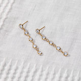 1.25 TCW Round Aquamarine Lab Made Diamond- March Birthstone Dangle 3